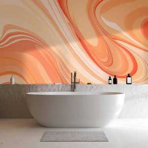 Papier peint - Peach Abstraction - Abstraction with Smoothly Transitioning Colors in Orange Tones