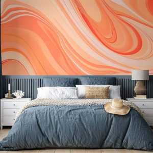 Papier peint - Peach Abstraction - Abstraction with Smoothly Transitioning Colors in Orange Tones