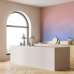 Papier peint - Pink Dawn - Gradient Background from Pink to Cool Blue