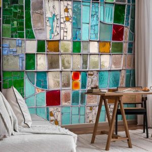 Papier peint - Sapphire Stained Glass