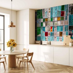 Papier peint - Sapphire Stained Glass