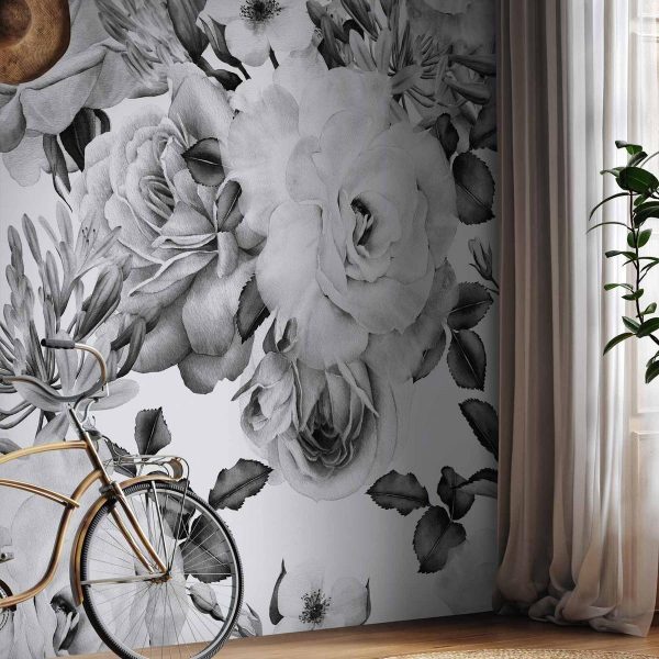 Papier peint - Sentimental Garden (Black and White)