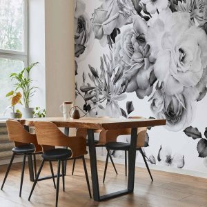 Papier peint - Sentimental Garden (Black and White)