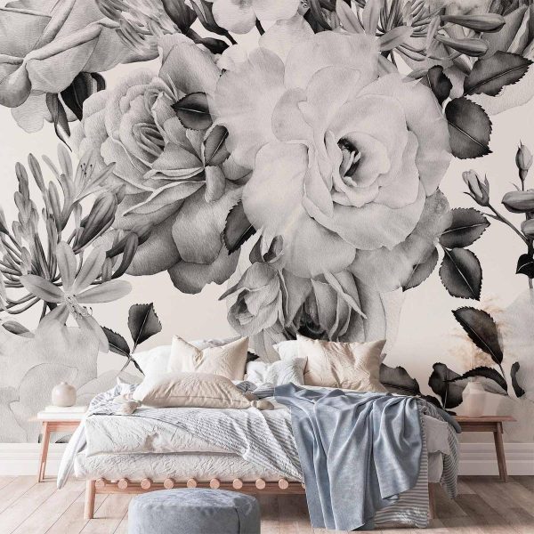 Papier peint - Sentimental Garden (Black and White)