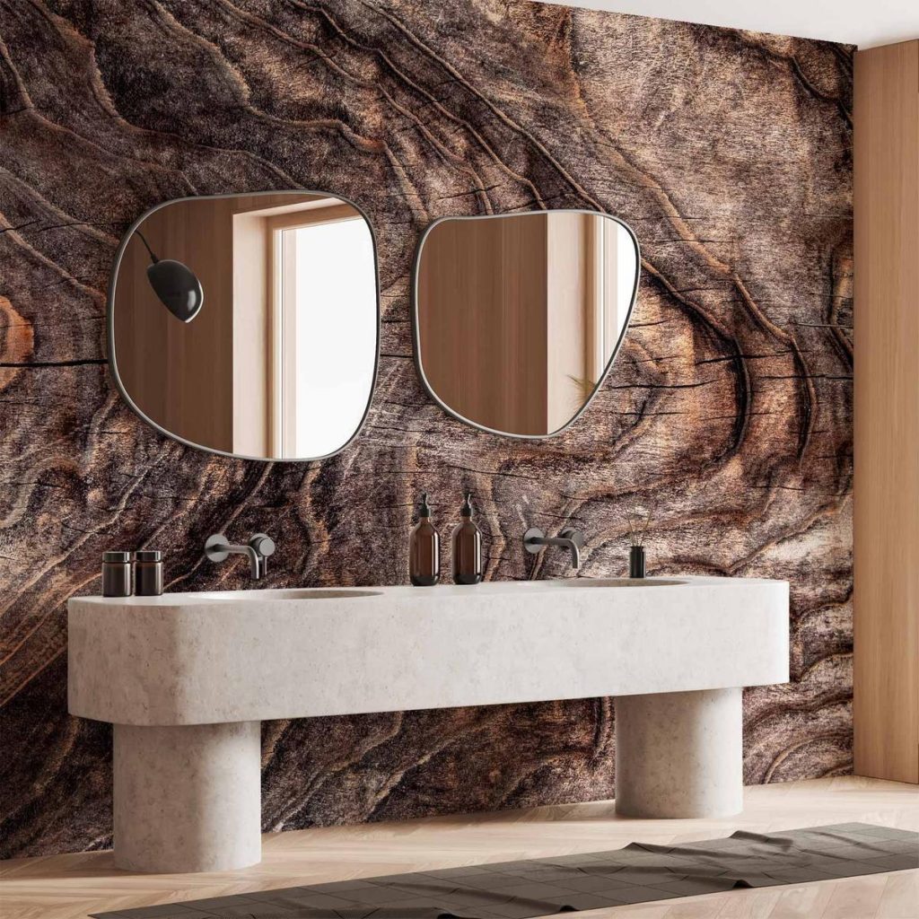 Papier peint - Signs of the times - an abstract background with the wrinkled bark of an old tree