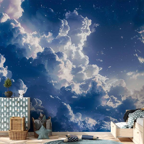 Papier peint - Starry Clouds and Delicate Light Over a Corner of the Sky