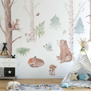 Papier peint - Subtle Illustration With Forest Animals
