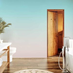 Papier peint - Summer Morning - Transition of Colors from Light Blue to Pink