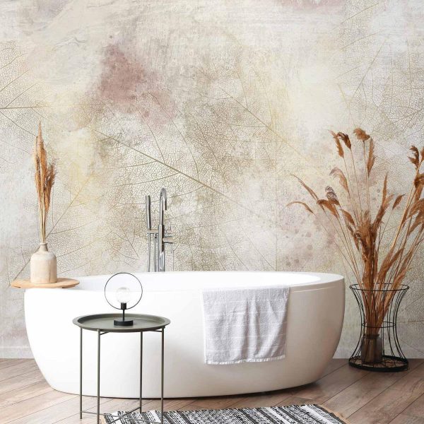 Papier peint - Summer memory - abstract background with shadow of dried leaves