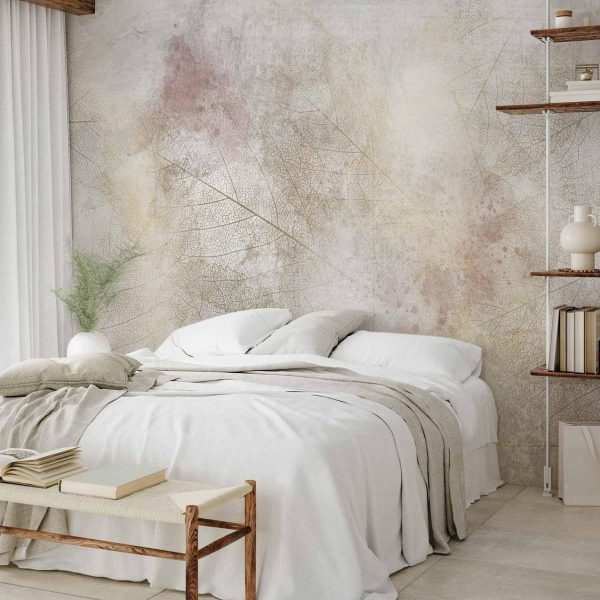 Papier peint - Summer memory - abstract background with shadow of dried leaves