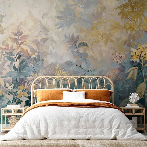 Papier peint - Tapestry Pattern with a Meadow and Flowers Kilim with a Spring Motif