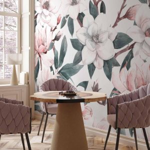 Papier peint - Watercolor Magnolias - Second Variant