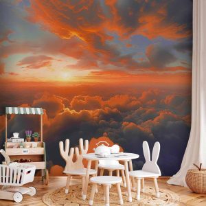 Papier peint - When Dawn Tickles the Clouds: A Spectacle of Colors on the Morning Sky