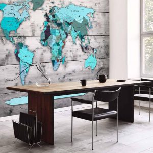 Papier peint - World Map: Blue Continents