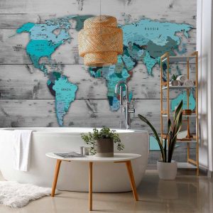 Papier peint - World Map: Blue Continents