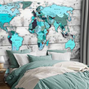 Papier peint - World Map: Blue Continents