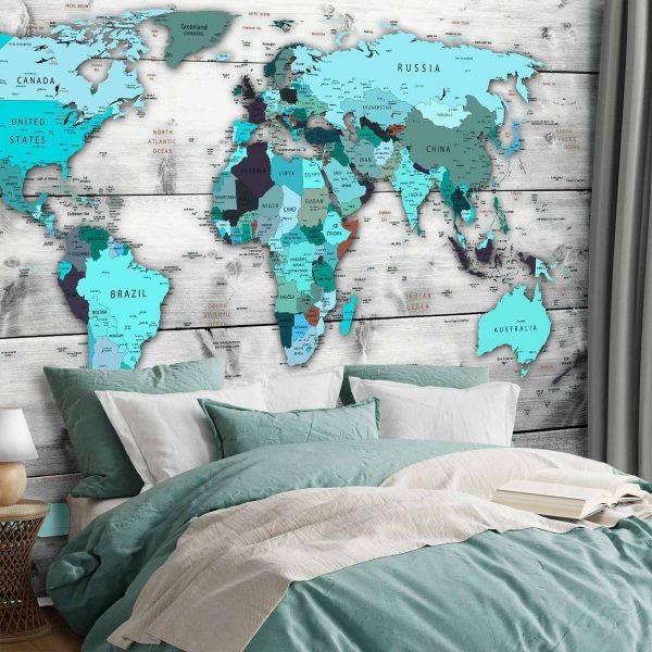 Papier peint - World Map: Blue Continents