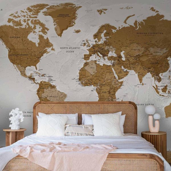 Papier peint - World Map: White Oceans