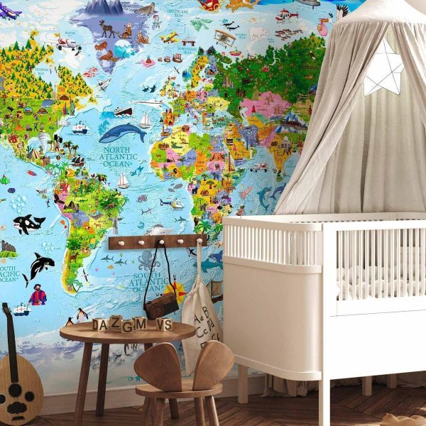 Papier peint - World Map for Kids
