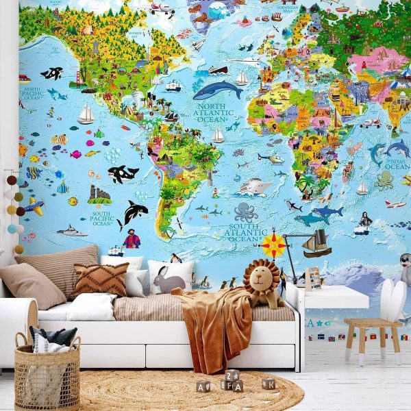 Papier peint - World Map for Kids