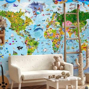Papier peint - World Map for Kids