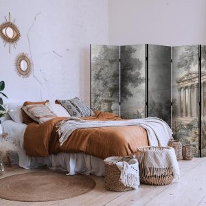 Paravent - Antique Landscape - Greek Temple on a Hill Among Lush Vegetation