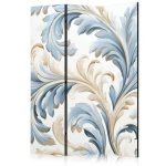 Paravent - Baroque Ornaments in Light Creamy Blue Colors
