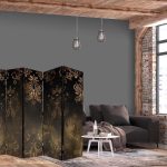 Paravent - Baroque Ornaments in Patinated Gold and Bronze - Retro Motif