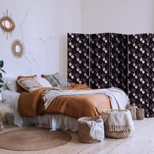 Paravent - Birds Among Flowers - Pheasants Surrounding Peonies - Purple