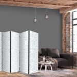 Paravent - Blue Fish - Blue Outlines of Various Fish Species on a White-Blue Background