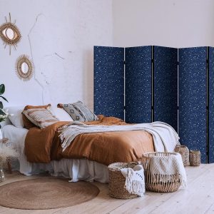 Paravent - Cosmic Inspirations - Pattern with Stars and Constellations on a Dark Background