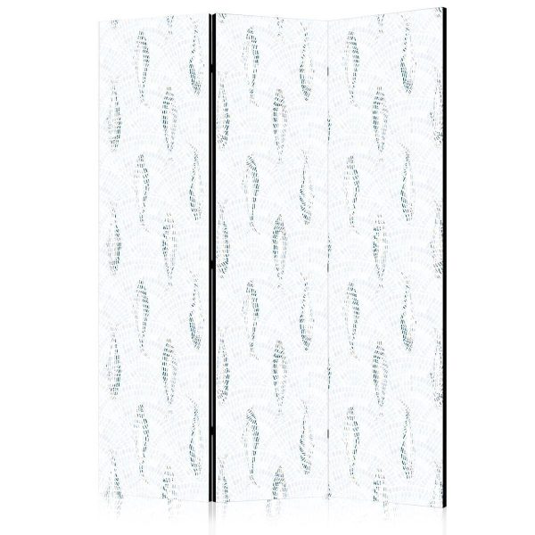 Paravent - Delicate Blue Fish - Mosaic Fish in Subtle Blue Color Shades with an Arched Pattern in the Background Paravent - Delicate Blue Fish - Mosaic Fish in Subtle Blue Color Shades with an Arched Pattern in the Background