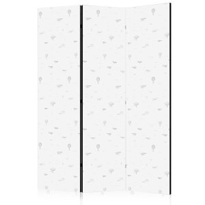 Paravent - Drawing - Airplanes - Balloons - and Airships Against a Sky Full of Birds