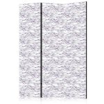 Paravent - Fish in Subdued Colors - Shoal of Small Fish in Light Purple and Delicate Pink Against Gray Waves