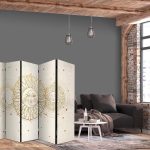 Paravent - Golden Sun and Moon - Artistic Retro Style Illustration