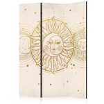 Paravent - Golden Sun and Moon - Artistic Retro Style Illustration