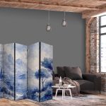 Paravent - Italian Landscape - Lake Como Painted in Shades of Blue