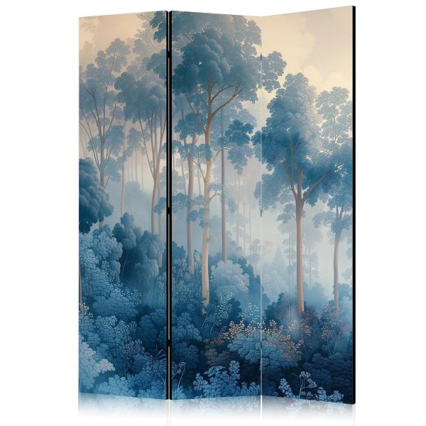 Paravent - Landscape With Trees in Illustration Style Fairy Blue Forest Paravent - Landscape With Trees in Illustration Style Fairy Blue Forest