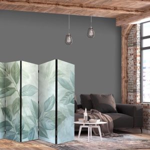 Paravent - Large Leaves in Green-Mint Shades - Botanical Motif
