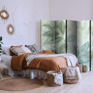 Paravent - Large Leaves in Green-Mint Shades - Botanical Motif
