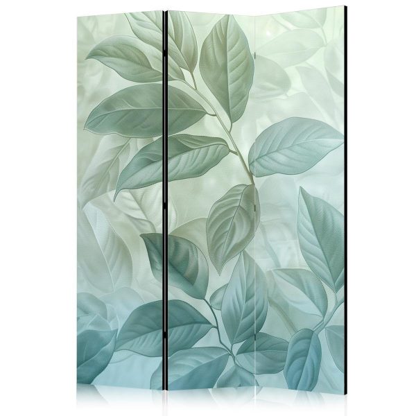 Paravent - Large Leaves in Green-Mint Shades - Botanical Motif Paravent - Large Leaves in Green-Mint Shades - Botanical Motif