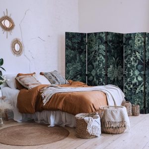 Paravent - Oriental Carpet Pattern - Emerald Ornaments and Rubbed Patterns