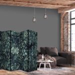 Paravent - Oriental Carpet Pattern - Emerald Ornaments and Rubbed Patterns