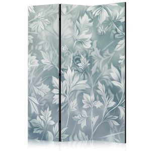 Paravent - Ornaments in Rubbed Faded Turquoise - Delicate Floral Pattern