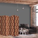 Paravent - Predatory Features - Red Abstract Shapes Inspired by Tribal