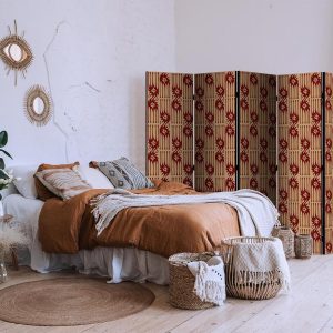 Paravent - Predatory Features - Red Abstract Shapes Inspired by Tribal