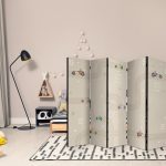 Paravent - Race - Colorful Cars on a Road on a Beige Background with Stars