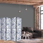 Paravent - Rome and Botany - Blue Pattern with a Greek and Plant Motif