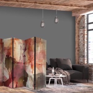 Paravent - Rose Abstraction - Spilled Watercolor Paint in Spring Colors