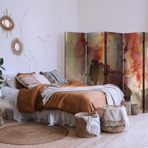 Paravent - Rose Abstraction - Spilled Watercolor Paint in Spring Colors